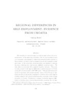 REGIONAL DIFFERENCES IN SELF-EMPLOYMENT: EVIDENCE FROM CROATIA
