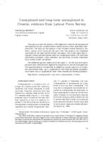 Unemployed and Long-Term Unemployed in Croatia: Evidence from Labour Force Survey