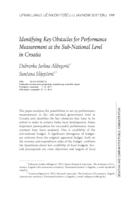 Identifying Key Obstacles for Performance Measurement at the Sub-National Level in Croatia