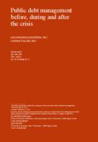 Public debt management before, during and after the crisis