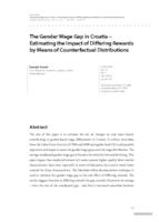 prikaz prve stranice dokumenta The Gender Wage Gap in Croatia – Estimating the Impact of Differing Rewards by Means of Counterfactual Distributions