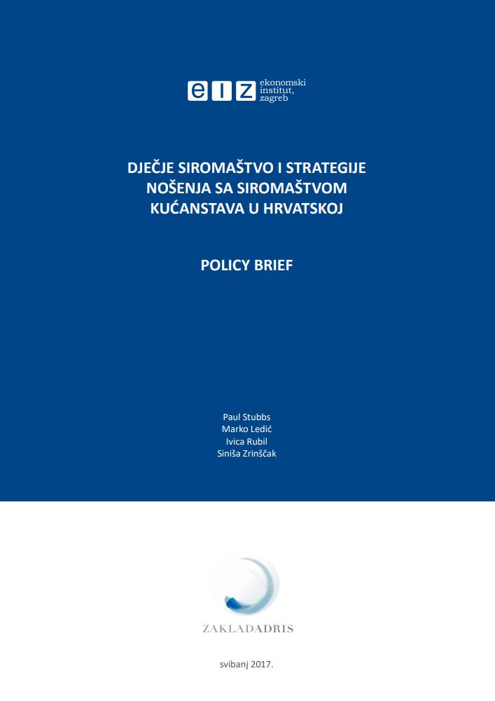 prikaz prve stranice dokumenta Dječje siromaštvo i strategije nošenja sa siromaštvom kućanstava u Hrvatskoj : policy brief