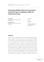 prikaz prve stranice dokumenta Evaluating Additionality of an Innovation Subsidy Program Targeted at SMEs: An Exploratory Study